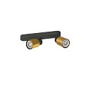 SLV Applique et plafonnier PURI 2.0 - TUBE � 2 flammes, asym�trique GU10 IP20, or, noir gradable