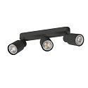 SLV Applique et plafonnier PURI 2.0 - TUBE 3 flammes, langue GU10 IP20, noir gradable