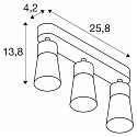 SLV wall and ceiling luminaire PURI 2.0 - CONE 3 flames, long GU10 IP20, grey dimmable