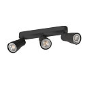 SLV wall and ceiling luminaire PURI 2.0 - DOME 3 flames, long GU10 IP20, black dimmable