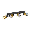 SLV Applique et plafonnier PURI 2.0 - TUBE 4 flammes, langue GU10 IP20, or, noir gradable