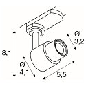 SLV Projecteur triphas� PURI 2.0 BASIC sans abat-jour, r�glable GU10 IP20, gradable