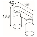 SLV Applique et plafonnier PURI 2.0 - TUBE � 2 flammes, langue GU10 IP20, or, noir gradable