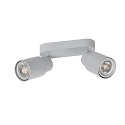 SLV Applique et plafonnier PURI 2.0 - TUBE � 2 flammes, langue GU10 IP20, gris gradable