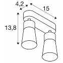 SLV Applique et plafonnier PURI 2.0 - CONE � 2 flammes, langue GU10 IP20, noir gradable