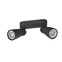 SLV wall and ceiling luminaire PURI 2.0 - DOME 2 flames, long GU10 IP20, black dimmable