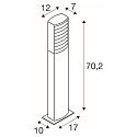 SLV outdoor floor lamp RASTERLYS POLE 70 square, with diffuser, sea-air resistant, arched IP65, anthracite dimmable