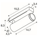 SLV 1-Projecteur monophasé GRIP! M PHASE pivotant, pour VDU IP20, bronze gradable