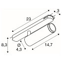 SLV Projecteur triphas� GRIP! M PHASE pivotant, UGR < 19 IP20, blanche gradable