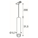 SLV 1- Luminaire à suspension monophasé GRIP! L GU10 GU10 IP20, blanche gradable