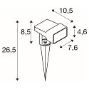 gorund spike luminaire SYNA WIDE square, tiltable IP65, black 