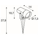 SLV Lampe � piquet de terre SYNA SHADE rond, inclinable GU10 IP65, noir gradable