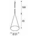 SLV pendant luminaire MAGICO 20 E27 IP20, black matt dimmable