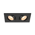 Plafonnier encastr� NEW TRIA� 155 GU10 � 2 flammes, rotatif, carr� GU10 IP20, noir gradable