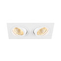 Plafonnier encastr� NEW TRIA� 155 PHASE � 2 flammes, rigide, carr� IP20, blanche gradable
