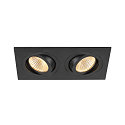 Plafonnier encastr� NEW TRIA� 155 PHASE � 2 flammes, rigide, carr� IP20, noir gradable