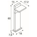 Borne d'�clairage solaire ABRIDOR POLE 60 HYBRID rotatif, avec capteur, CCT Switch IP65, anthrazit, mat 