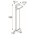 SLV solar bollard lamp ABRIDOR POLE 100 HYBRID rotatable, with sensor, CCT Switch IP65, anthracite, mat 