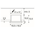 SLV Plafonnier encastr� KADUX SINGLE � 1 flamme, contr�lable par DALI, pivotant � la cardan IP20, noir gradable