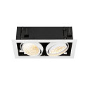 Plafonnier encastr� KADUX DOUBLE � 2 flammes, contr�lable par DALI, pivotant � la cardan IP20, blanche gradable