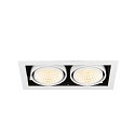 SLV Plafonnier encastr� KADUX DOUBLE � 2 flammes, contr�lable par DALI, pivotant � la cardan IP20, blanche gradable