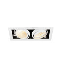 SLV Plafonnier encastr� KADUX DOUBLE � 2 flammes, contr�lable par DALI, pivotant � la cardan IP20, blanche gradable