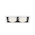 SLV Plafonnier encastr� KADUX DOUBLE � 2 flammes, contr�lable par DALI, pivotant � la cardan IP20, blanche gradable