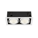 SLV Plafonnier encastr� KADUX DOUBLE � 2 flammes, contr�lable par DALI, pivotant � la cardan IP20, blanche gradable