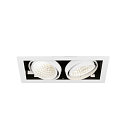 SLV Plafonnier encastr� KADUX DOUBLE � 2 flammes, contr�lable par DALI, pivotant � la cardan IP20, blanche gradable