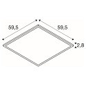SLV ceiling luminaire PANEL C 600 ON-OFF CCT Switch, UGR < 19, switchable IP54 / IP20, 34W 4550lm 3000 / 4000K CRI 80-89