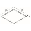SLV Luminaire de plafond PANEL C 625 ON-OFF CCT Switch, UGR < 19, commutable IP54 / IP20, 34W 4550lm 3000 / 4000K CRI 80-89
