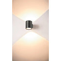 SLV Luminaire mural OCULUS PHASE DTW UP/DOWN rond, Dim-To-Warm, réglable IP20, bronze gradable