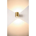 SLV Luminaire mural OCULUS PHASE DTW UP/DOWN rond, Dim-To-Warm, réglable IP20, laiton brossé gradable