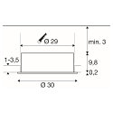 SLV ceiling recessed luminaire MEDO� 30 FRAME rigid, for VDU workstation, with frame, CCT Switch, switchable IP20, white 