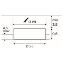 SLV Plafonnier encastr� MEDO� 30 FRAMELESS rigide, pour VDU, CCT Switch, affleurant, commutable IP20, blanche 
