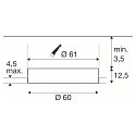 SLV Plafonnier encastr� MEDO� 60 FRAMELESS rigide, pour VDU, CCT Switch, affleurant, commutable IP20, blanche 