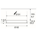 SLV ceiling recessed luminaire MEDO� 90 FRAME rigid, for VDU workstation, with frame, CCT Switch, switchable IP20, white 