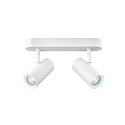 SLV Applique et plafonnier NOBLO� DOUBLE PHASE DTW � 2 flammes, rond, Dim-To-Warm IP20, blanche gradable