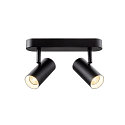 SLV Applique et plafonnier NOBLO� DOUBLE PHASE DTW � 2 flammes, rond, Dim-To-Warm IP20, noir gradable