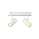 Applique et plafonnier NOBLO� DOUBLE PHASE � 2 flammes, rond IP20, blanche gradable