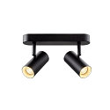 Applique et plafonnier NOBLO� DOUBLE PHASE � 2 flammes, rond IP20, noir gradable