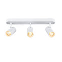Applique et plafonnier NOBLO� TRIPLE PHASE 3 flammes, cylindrique, pivotant � la cardan IP20, blanche gradable
