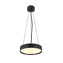 SLV Luminaire de plafond DECONA 30 CL rond, adapté aux postes de travail avec écran IP44, noir, laqué gradable