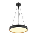 SLV Luminaire de plafond DECONA 42 CL rond, adapté aux postes de travail avec écran IP44, or, noir, laqué gradable