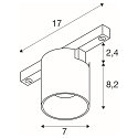SLV Projecteur sur rail FIXT-IT! rond, version pour montage en surface, adapt� aux postes de travail avec �cran IP20, noir