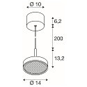 SLV pendant luminaire GRIP! FLAT IP20, black, white dimmable
