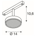 SLV track spot GRIP! FLAT round IP20, black, white, lacquered dimmable