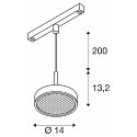 SLV pendant luminaire GRIP! FLAT IP20, black, white dimmable