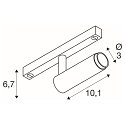 Projecteur sur rail GRIP! S adapt� aux postes de travail avec �cran IP20, noir, blanche, laqu� gradable