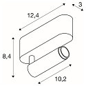 SLV ceiling luminaire GRIP!S SINGLE suitable for VDU workstation IP20, gold, black, lacquered dimmable